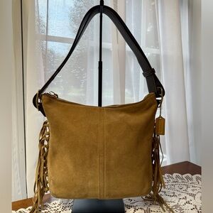 Coach Suede Tan Shoulder Bag (Style 9330) - Tassels, Boho